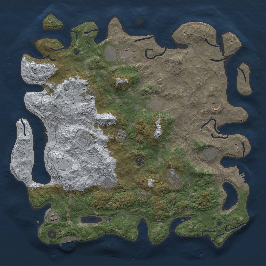 Rust Map: Procedural Map, Size: 4500, Seed: 1136396, 20 Monuments