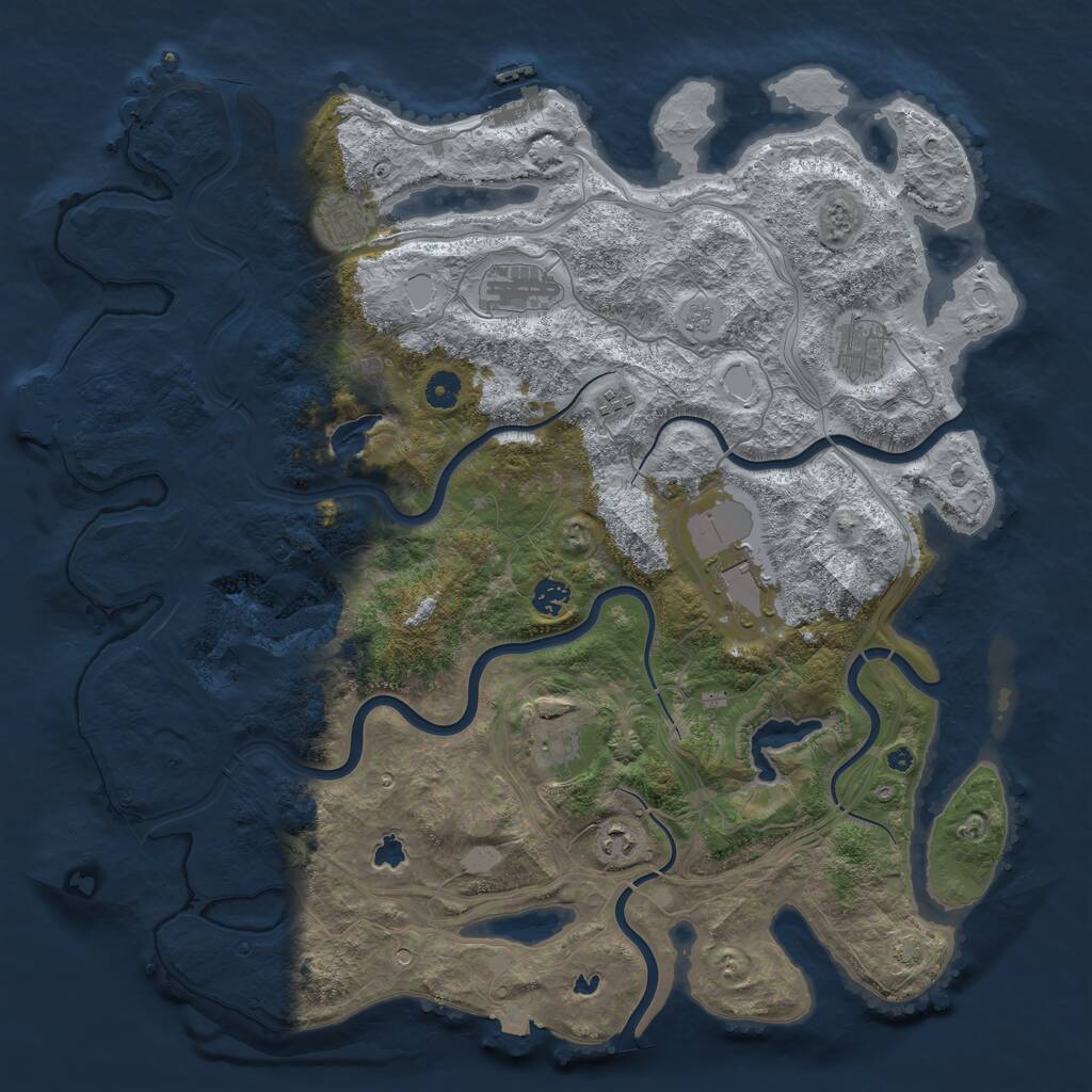Rust Map: Procedural Map, Size: 4500, Seed: 5722732, 14 Monuments