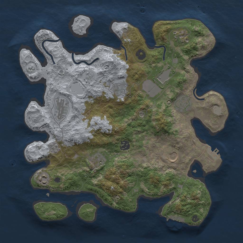 Rust Map: Procedural Map, Size: 3550, Seed: 2147483478, 19 Monuments