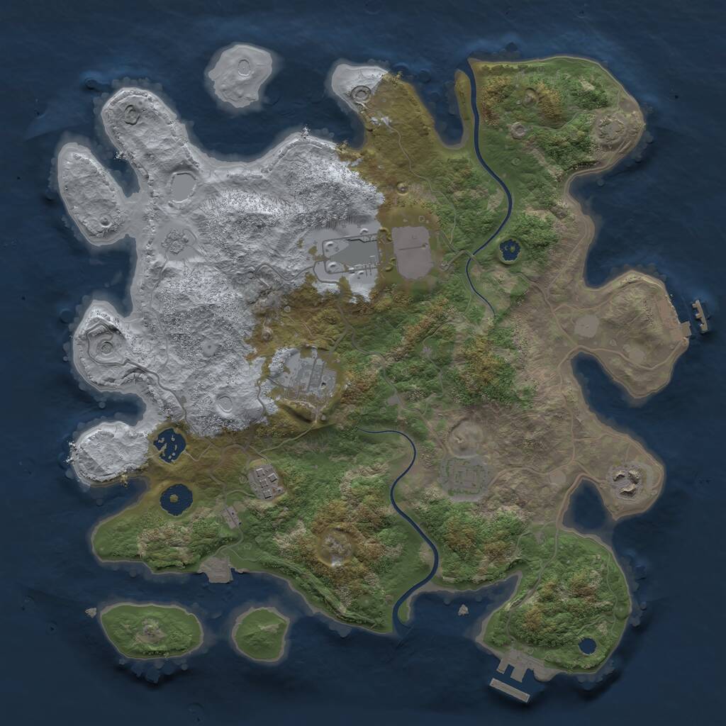 Rust Map: Procedural Map, Size: 3550, Seed: 2147483478, 12 Monuments