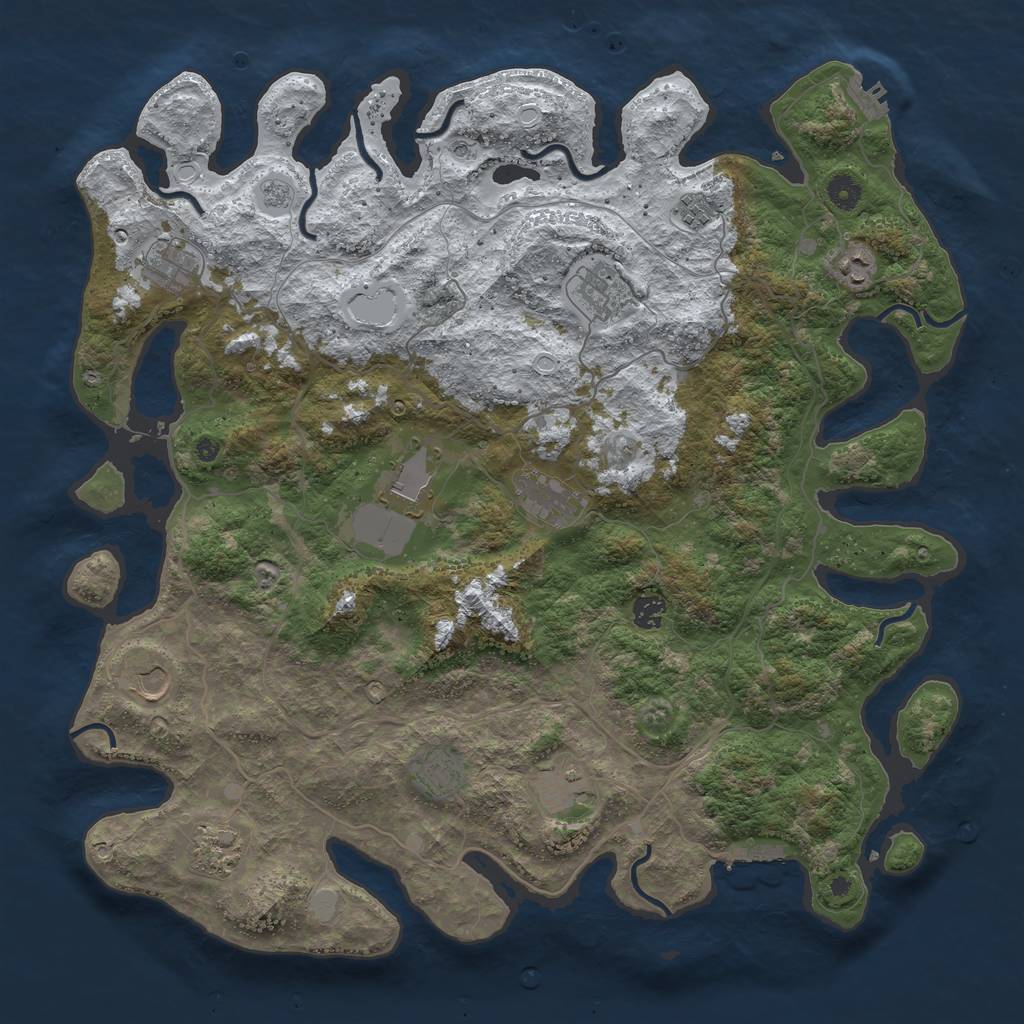 Rust Map: Procedural Map, Size: 4500, Seed: 1347017, 20 Monuments