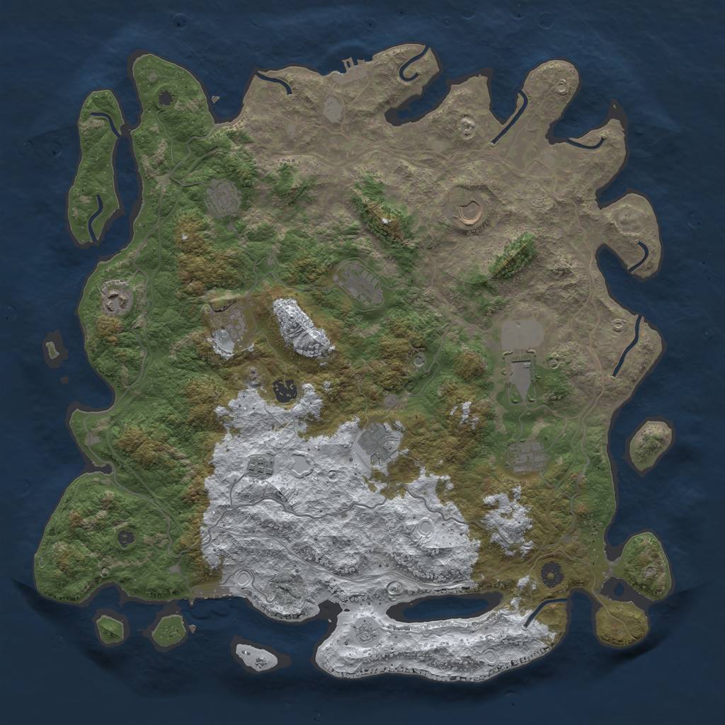 Rust Map: Procedural Map, Size: 4500, Seed: 3362440, 19 Monuments