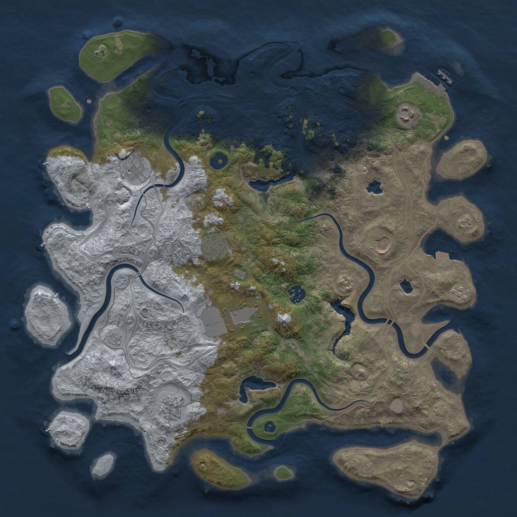Rust Map: Procedural Map, Size: 4500, Seed: 190426, 13 Monuments