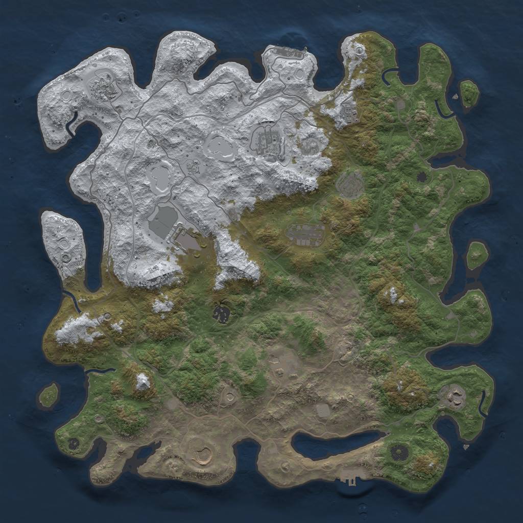 Rust Map: Procedural Map, Size: 4500, Seed: 406067, 19 Monuments