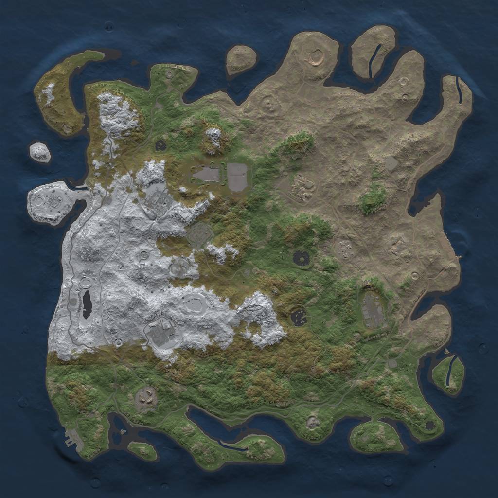 Rust Map: Procedural Map, Size: 4500, Seed: 4891194, 19 Monuments