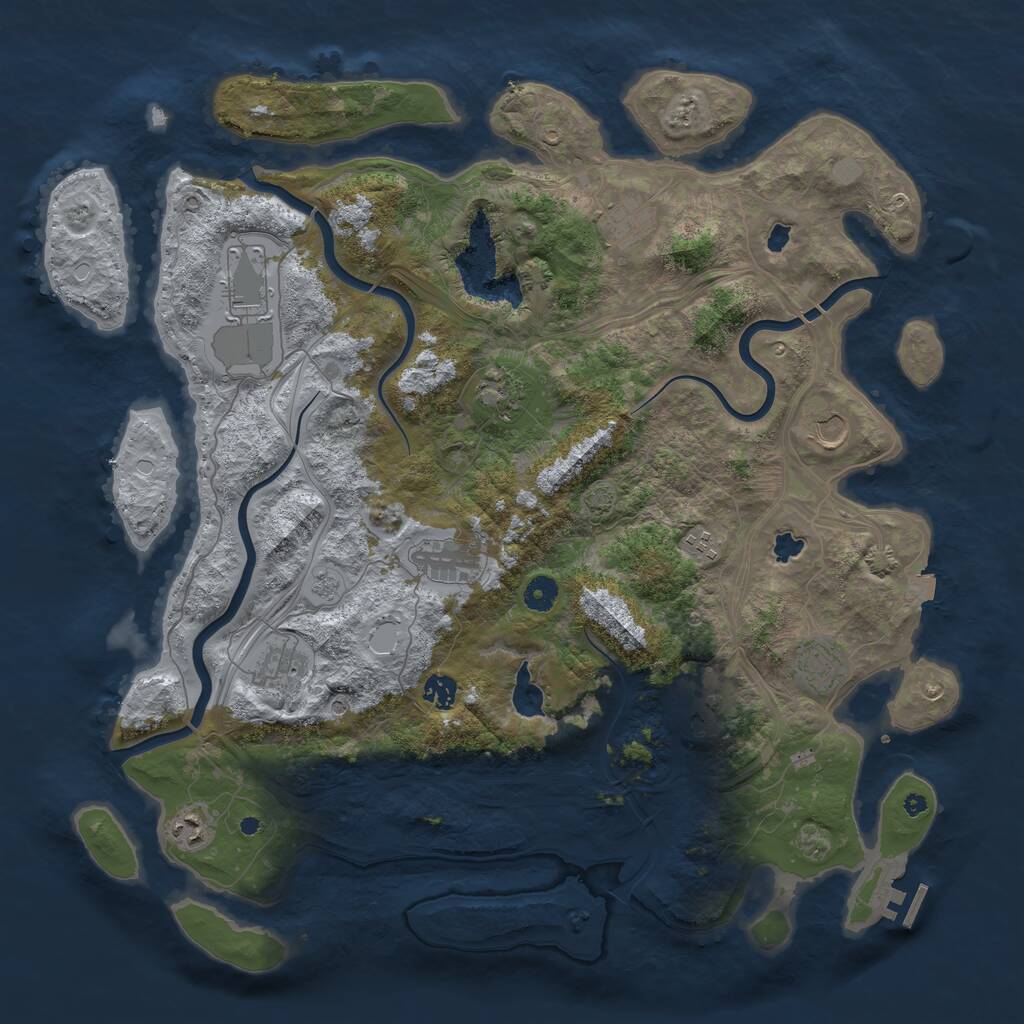 Rust Map: Procedural Map, Size: 4500, Seed: 5296759, 16 Monuments
