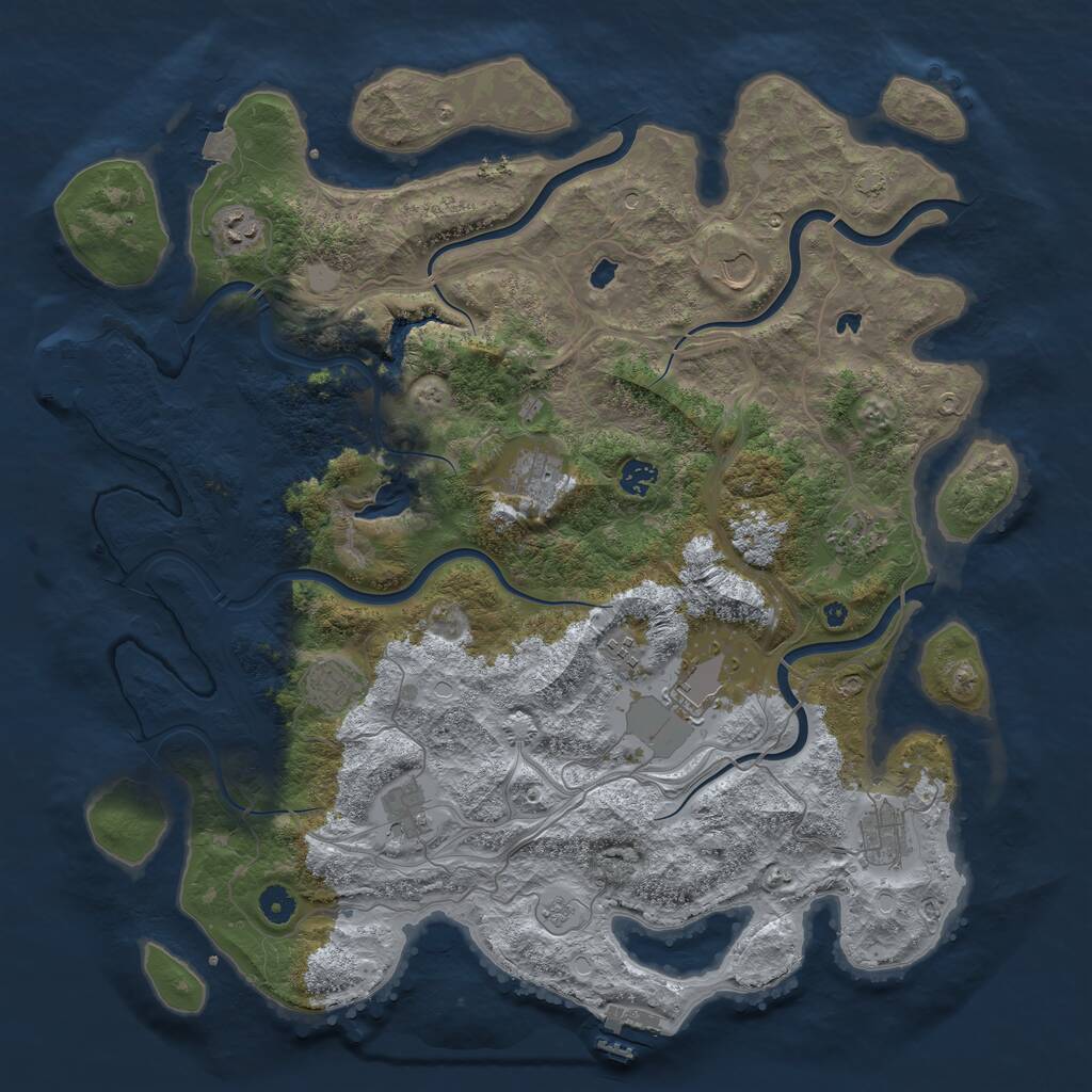 Rust Map: Procedural Map, Size: 4500, Seed: 5588190, 16 Monuments