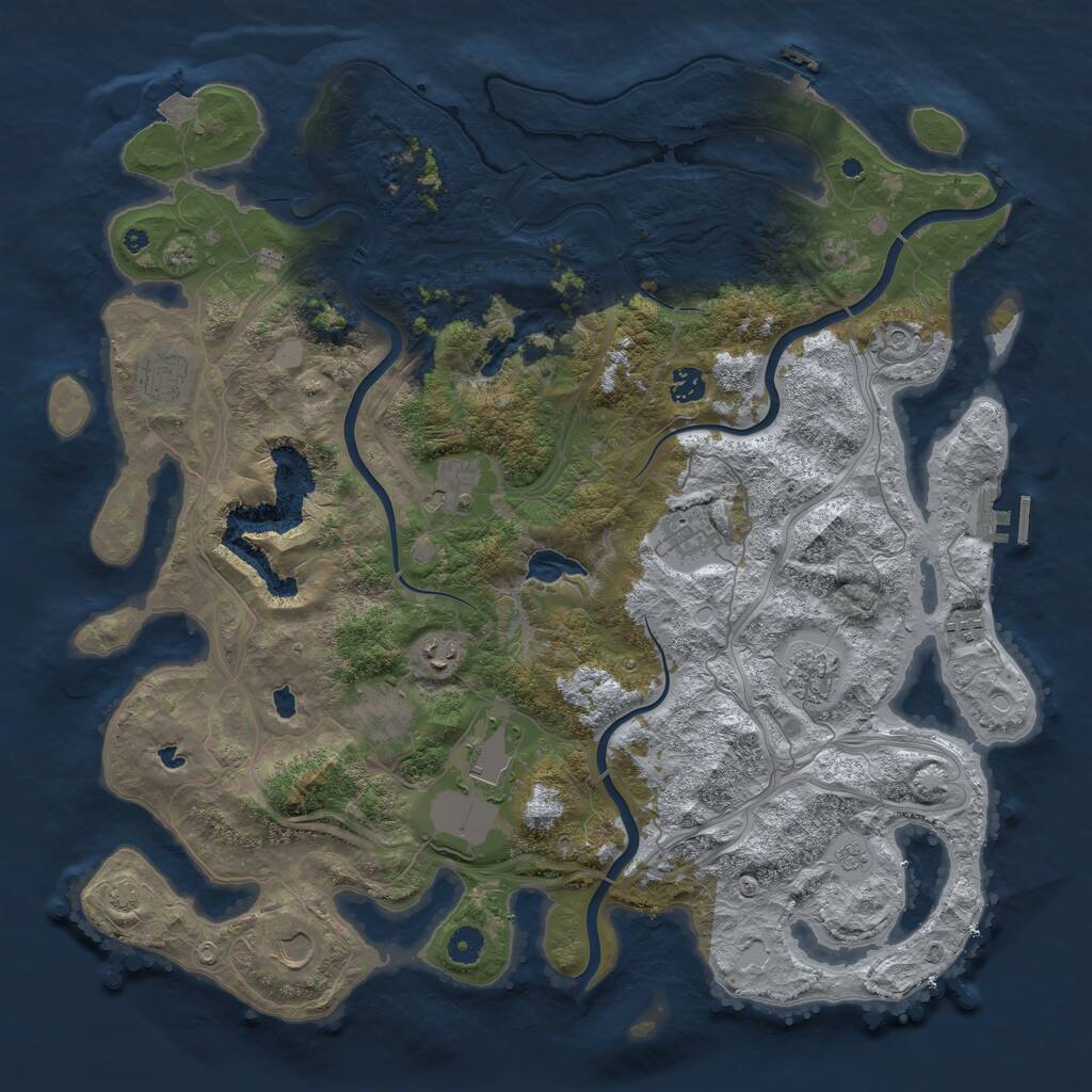 Rust Map: Procedural Map, Size: 4500, Seed: 5130298, 16 Monuments