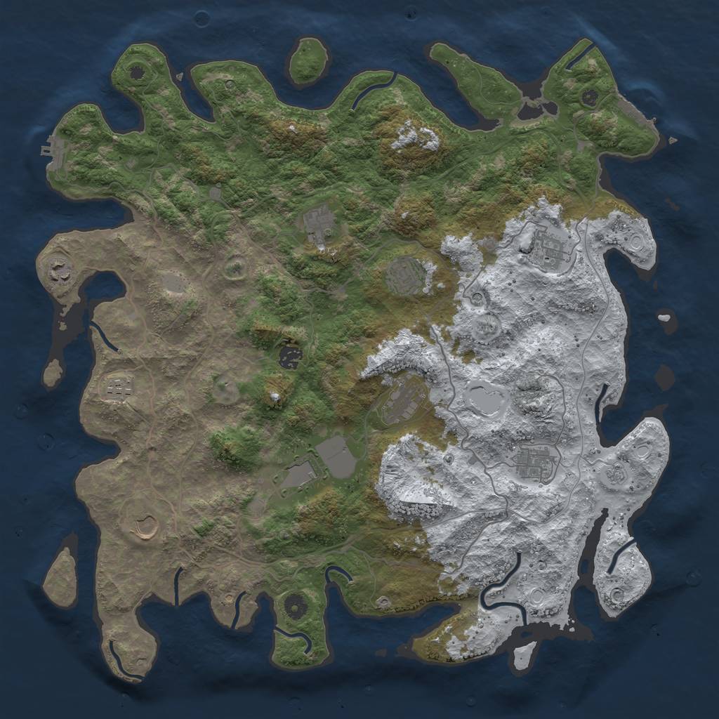 Rust Map: Procedural Map, Size: 4500, Seed: 2690323, 19 Monuments