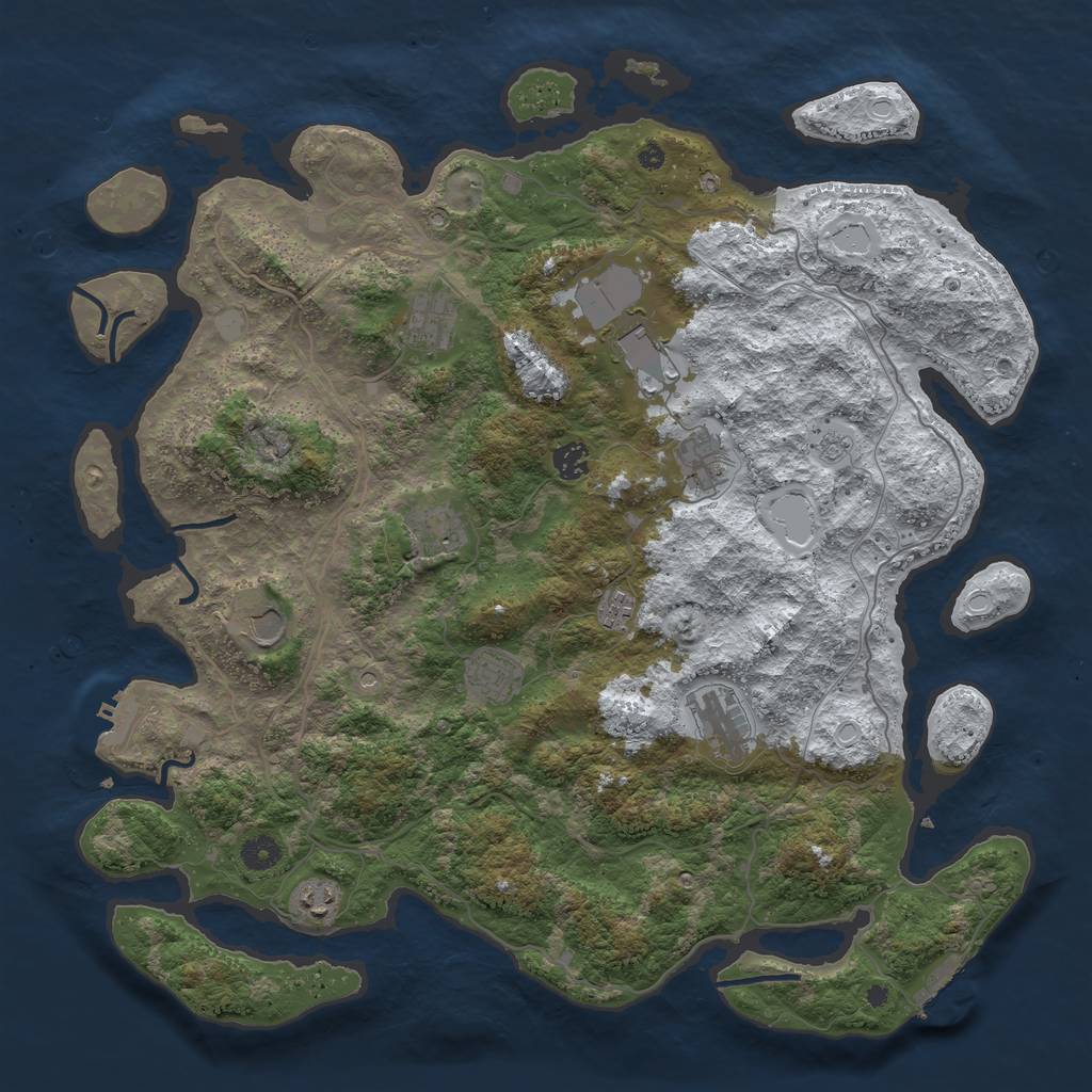 Rust Map: Procedural Map, Size: 4345, Seed: 1995300183, 19 Monuments