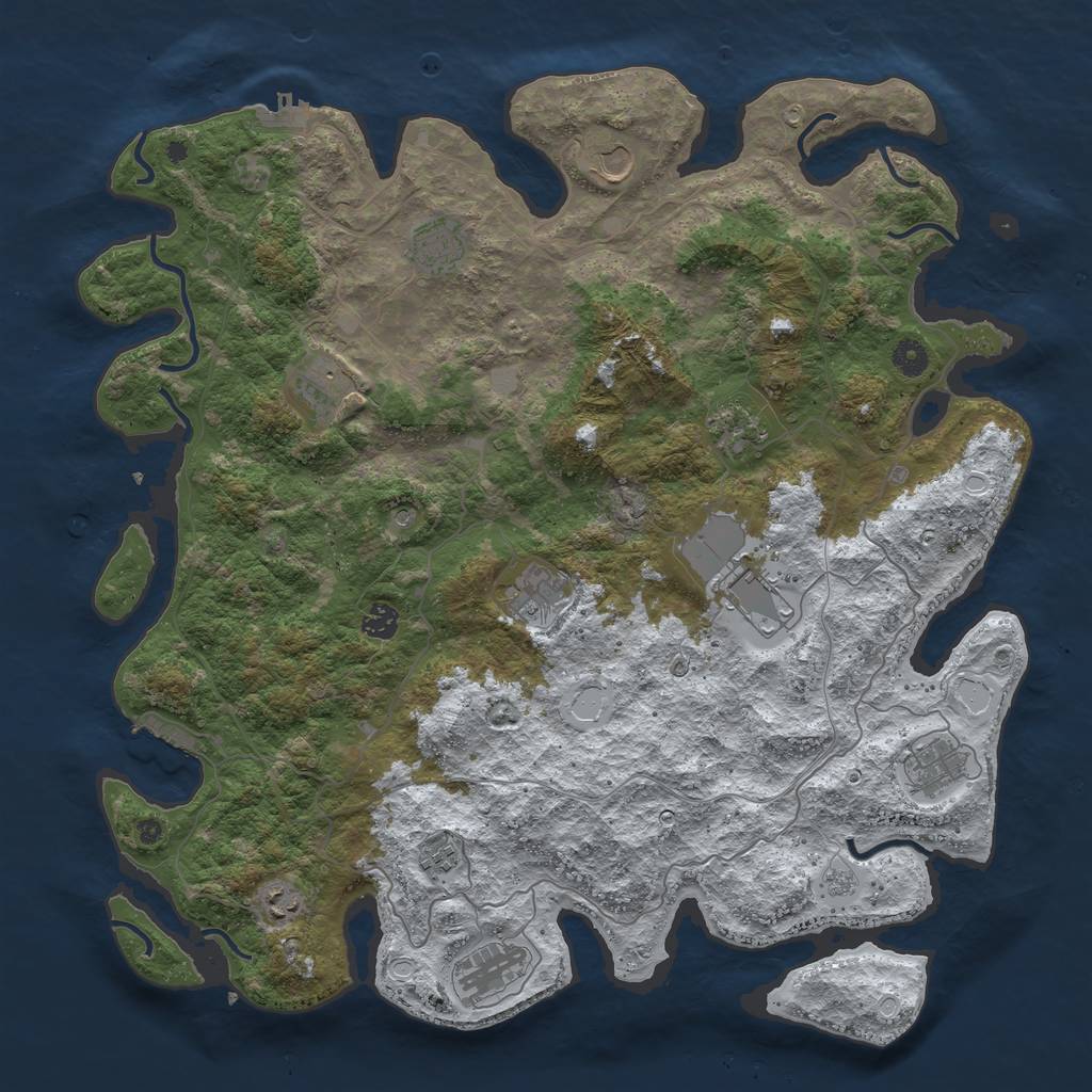 Rust Map: Procedural Map, Size: 4500, Seed: 27224, 20 Monuments