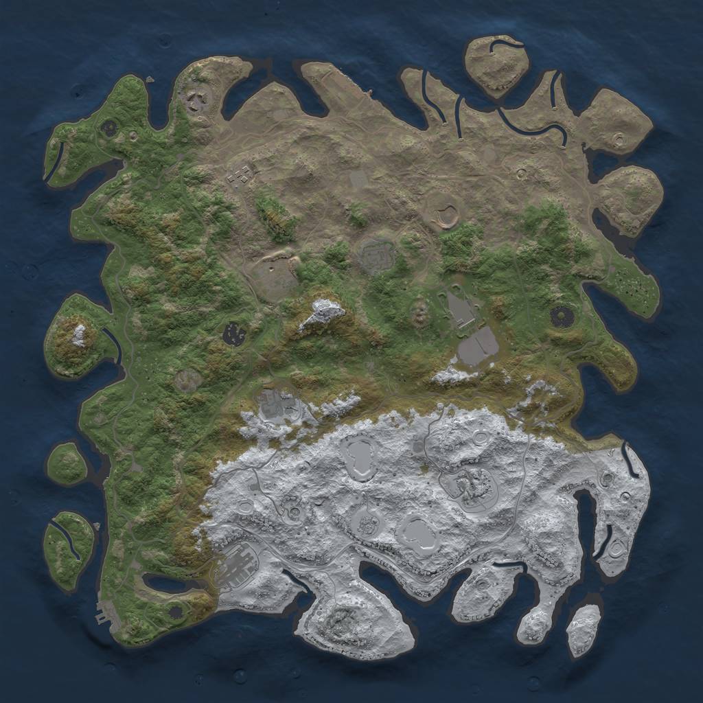 Rust Map: Procedural Map, Size: 4500, Seed: 1544450, 19 Monuments