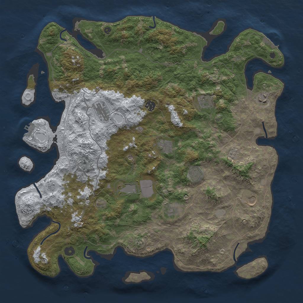 Rust Map: Procedural Map, Size: 4500, Seed: 236528, 19 Monuments