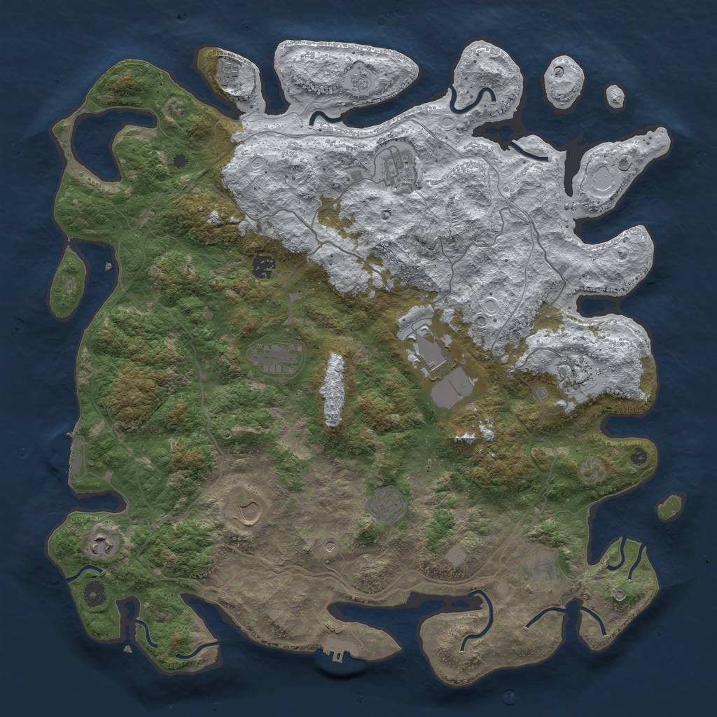 Rust Map: Procedural Map, Size: 4500, Seed: 13829, 19 Monuments