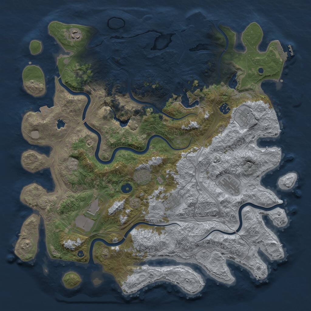 Rust Map: Procedural Map, Size: 4500, Seed: 2825487, 14 Monuments