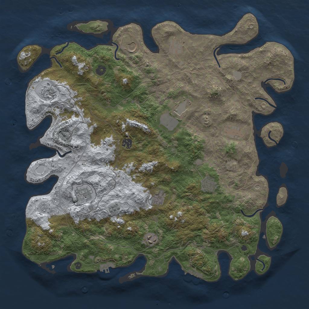 Rust Map: Procedural Map, Size: 4500, Seed: 3482519, 20 Monuments