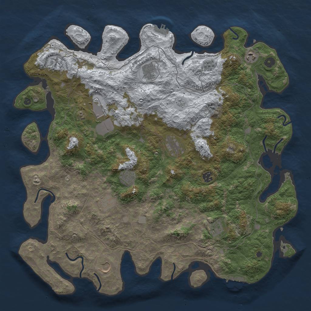 Rust Map: Procedural Map, Size: 4500, Seed: 439517, 20 Monuments
