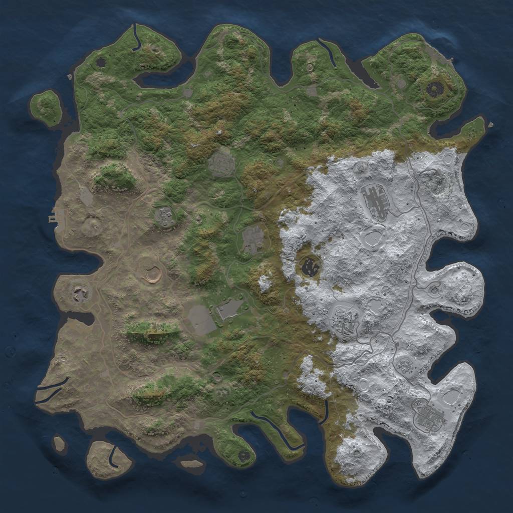 Rust Map: Procedural Map, Size: 4500, Seed: 2254682, 19 Monuments