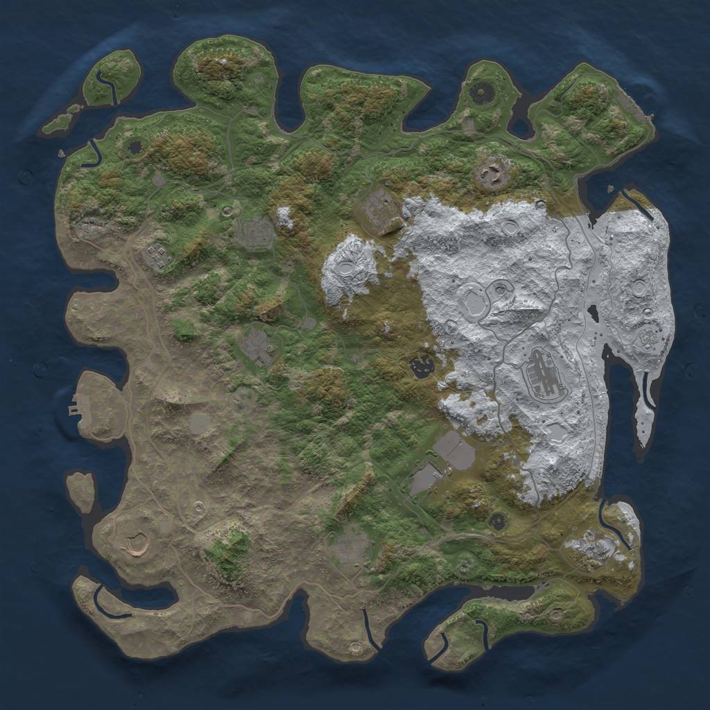 Rust Map: Procedural Map, Size: 4500, Seed: 661195, 20 Monuments
