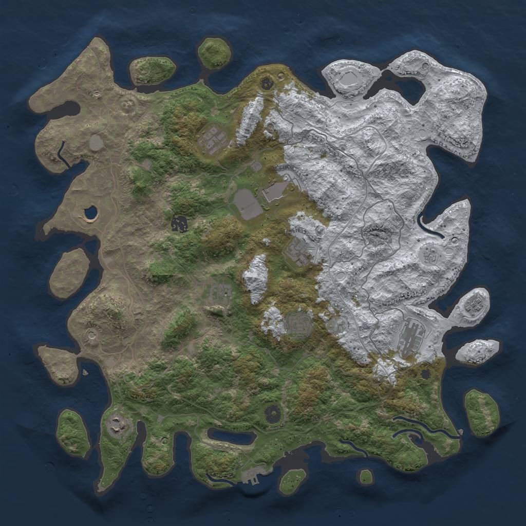 Rust Map: Procedural Map, Size: 4500, Seed: 1523388, 18 Monuments