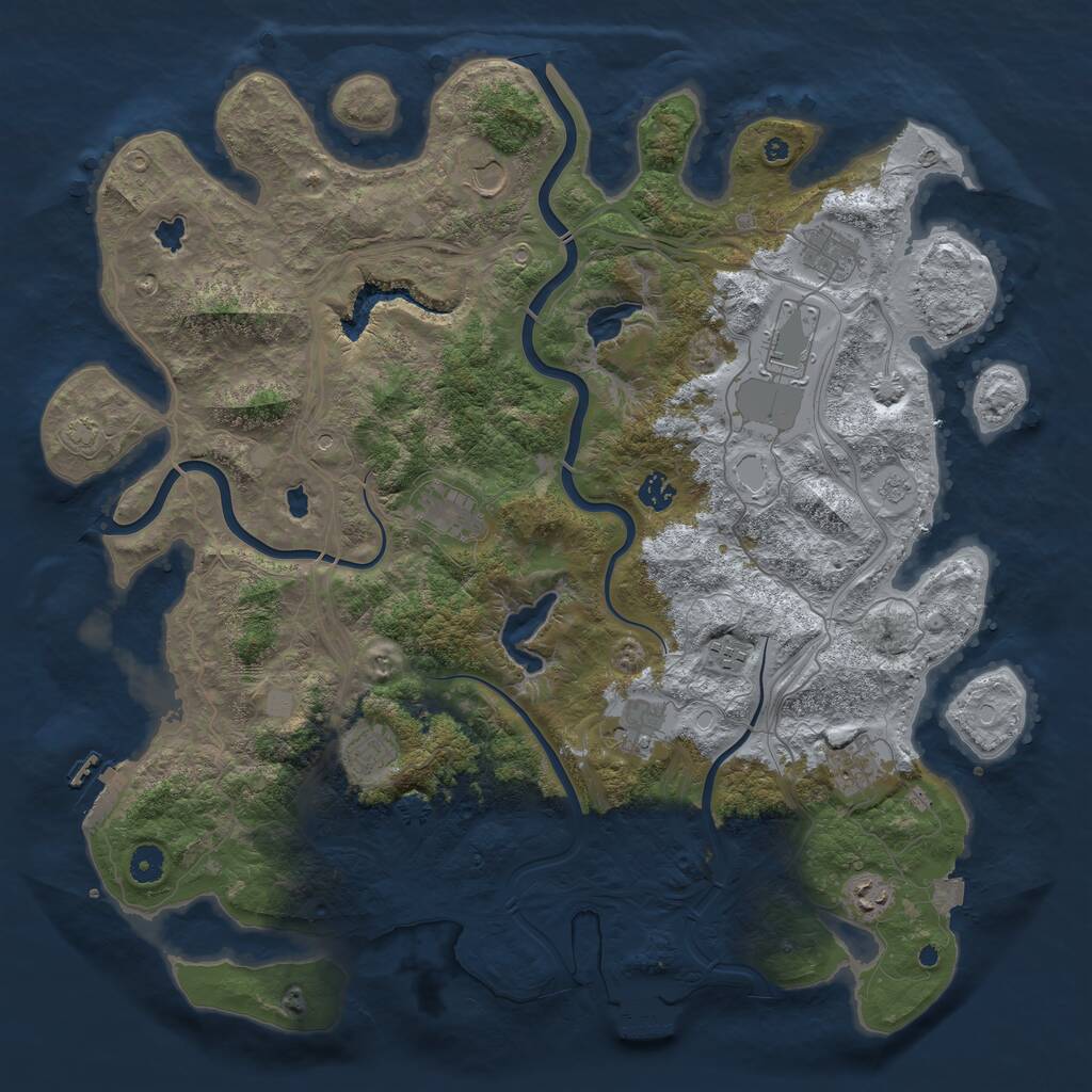 Rust Map: Procedural Map, Size: 4500, Seed: 1437531, 16 Monuments