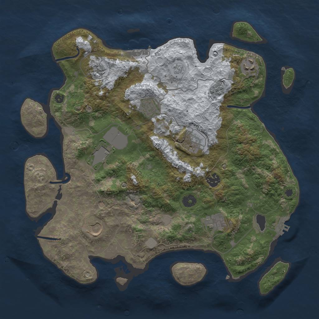 Rust Map: Procedural Map, Size: 3600, Seed: 587, 17 Monuments