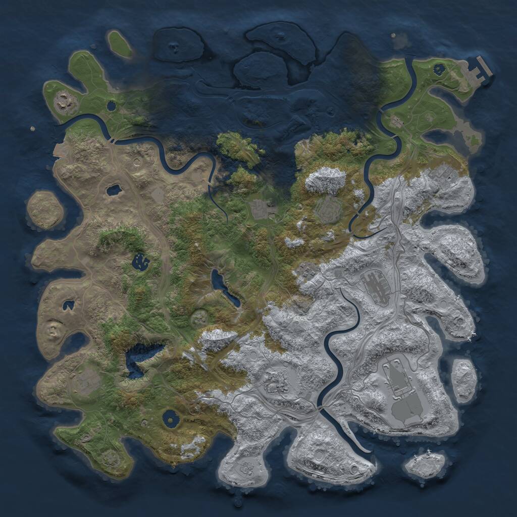 Rust Map: Procedural Map, Size: 4500, Seed: 3080472, 15 Monuments