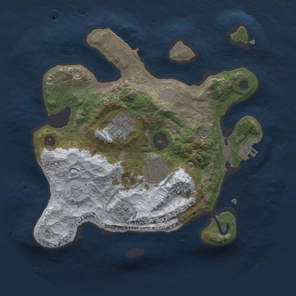 Rust Map: Procedural Map, Size: 2600, Seed: 911, 12 Monuments