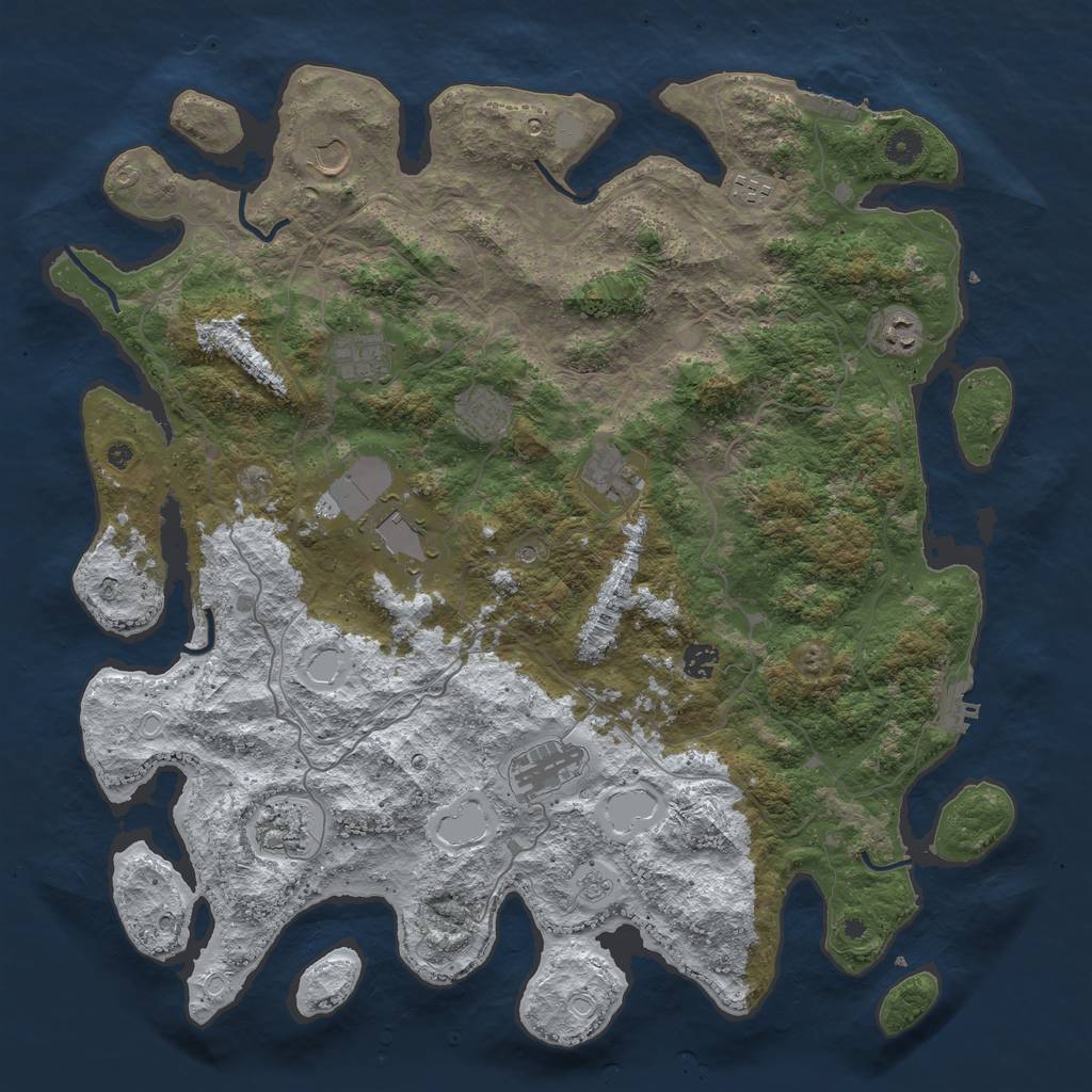 Rust Map: Procedural Map, Size: 4500, Seed: 1779675, 19 Monuments