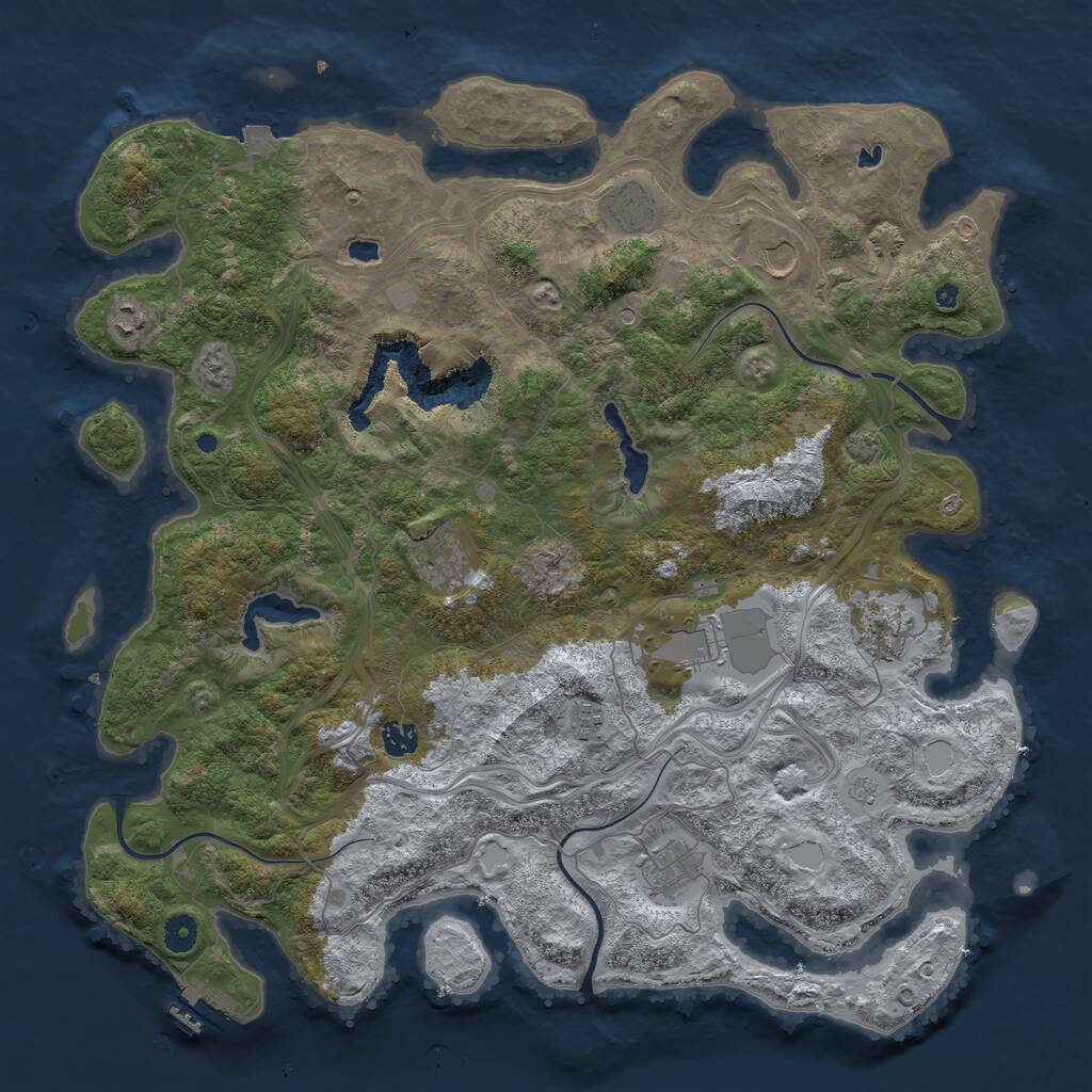 Rust Map: Procedural Map, Size: 4500, Seed: 1308676, 14 Monuments