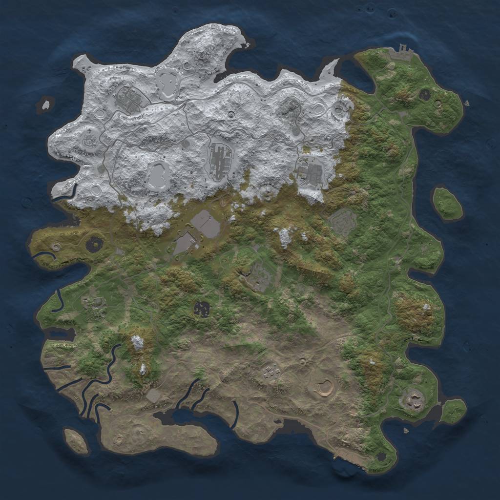 Rust Map: Procedural Map, Size: 4500, Seed: 2150369, 20 Monuments