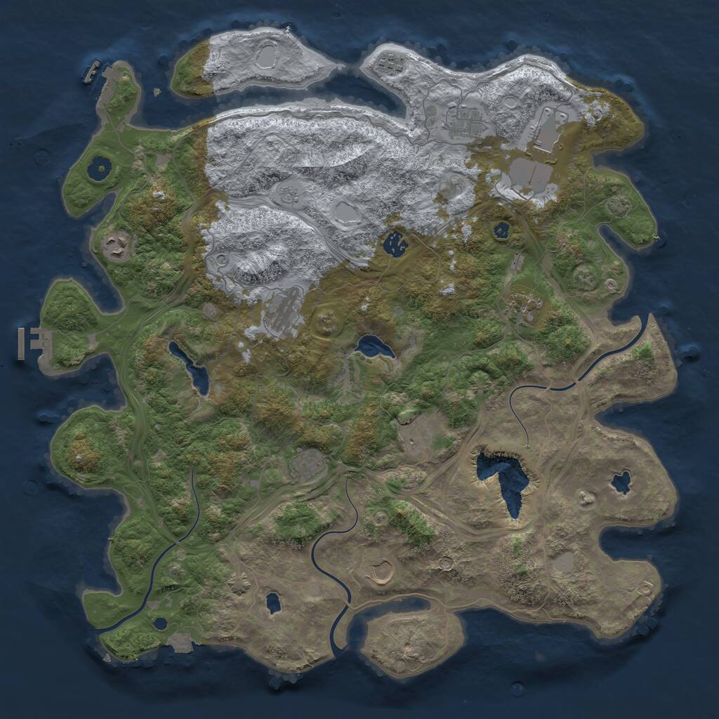 Rust Map: Procedural Map, Size: 4500, Seed: 1889200, 16 Monuments