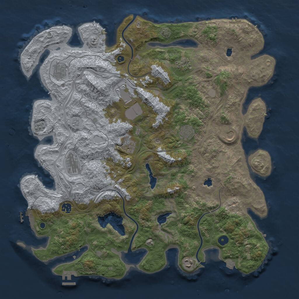 Rust Map: Procedural Map, Size: 4500, Seed: 808902, 16 Monuments