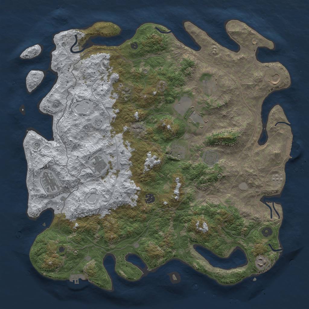 Rust Map: Procedural Map, Size: 4500, Seed: 4437392, 20 Monuments
