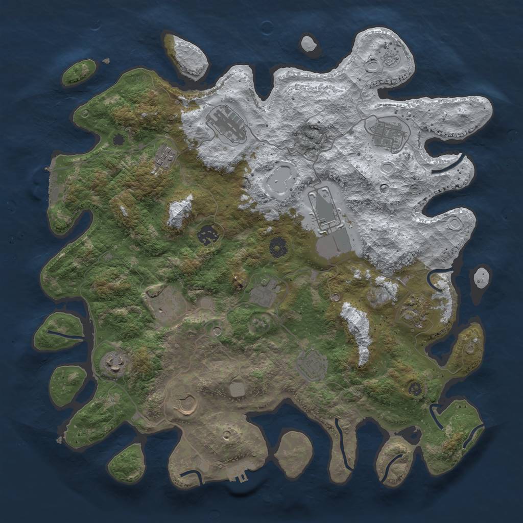 Rust Map: Procedural Map, Size: 3950, Seed: 269171426, 20 Monuments