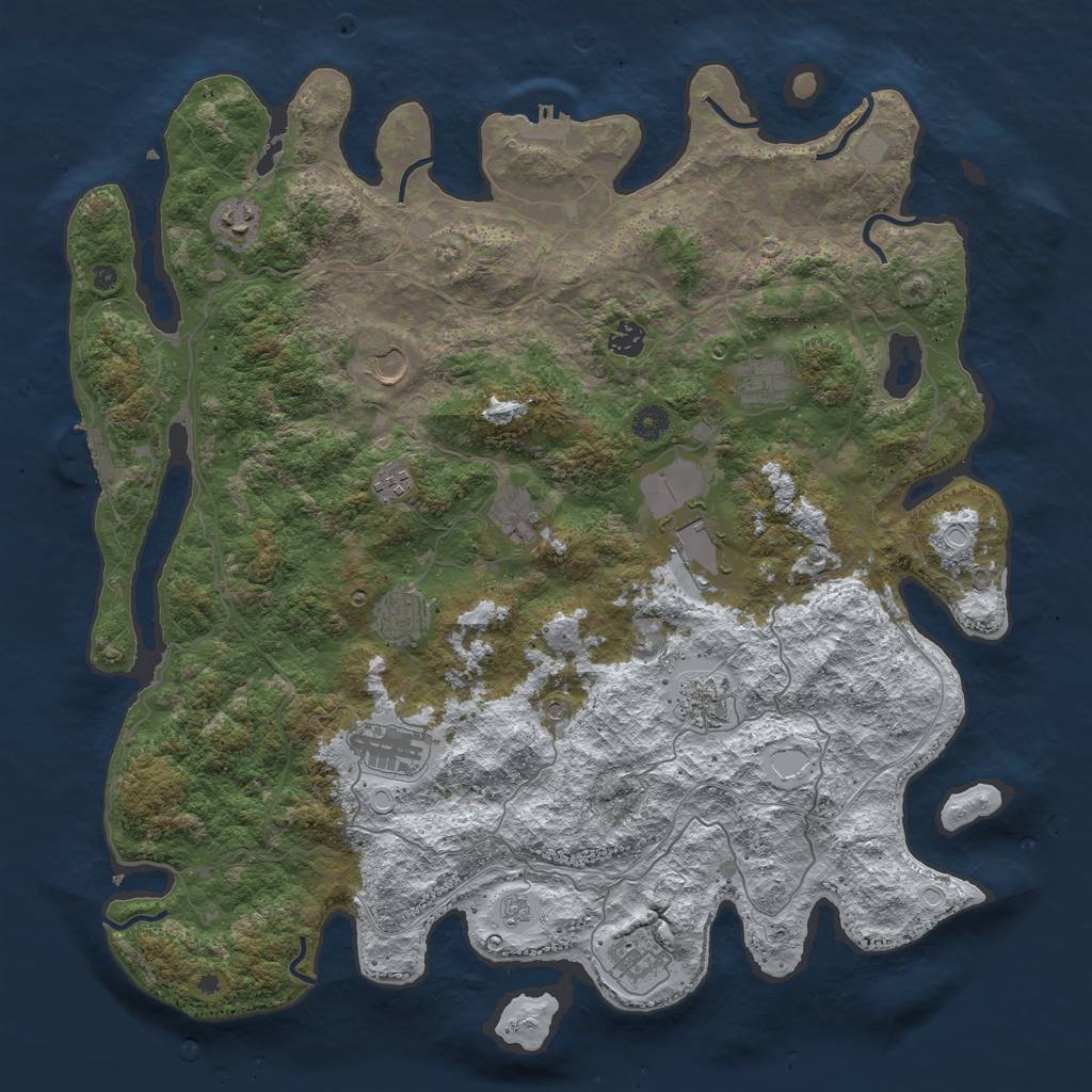 Rust Map: Procedural Map, Size: 4500, Seed: 4664509, 20 Monuments