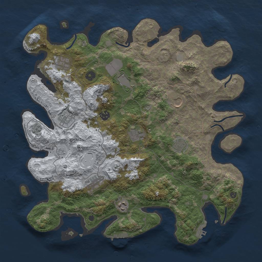 Rust Map: Procedural Map, Size: 4000, Seed: 7196836, 19 Monuments