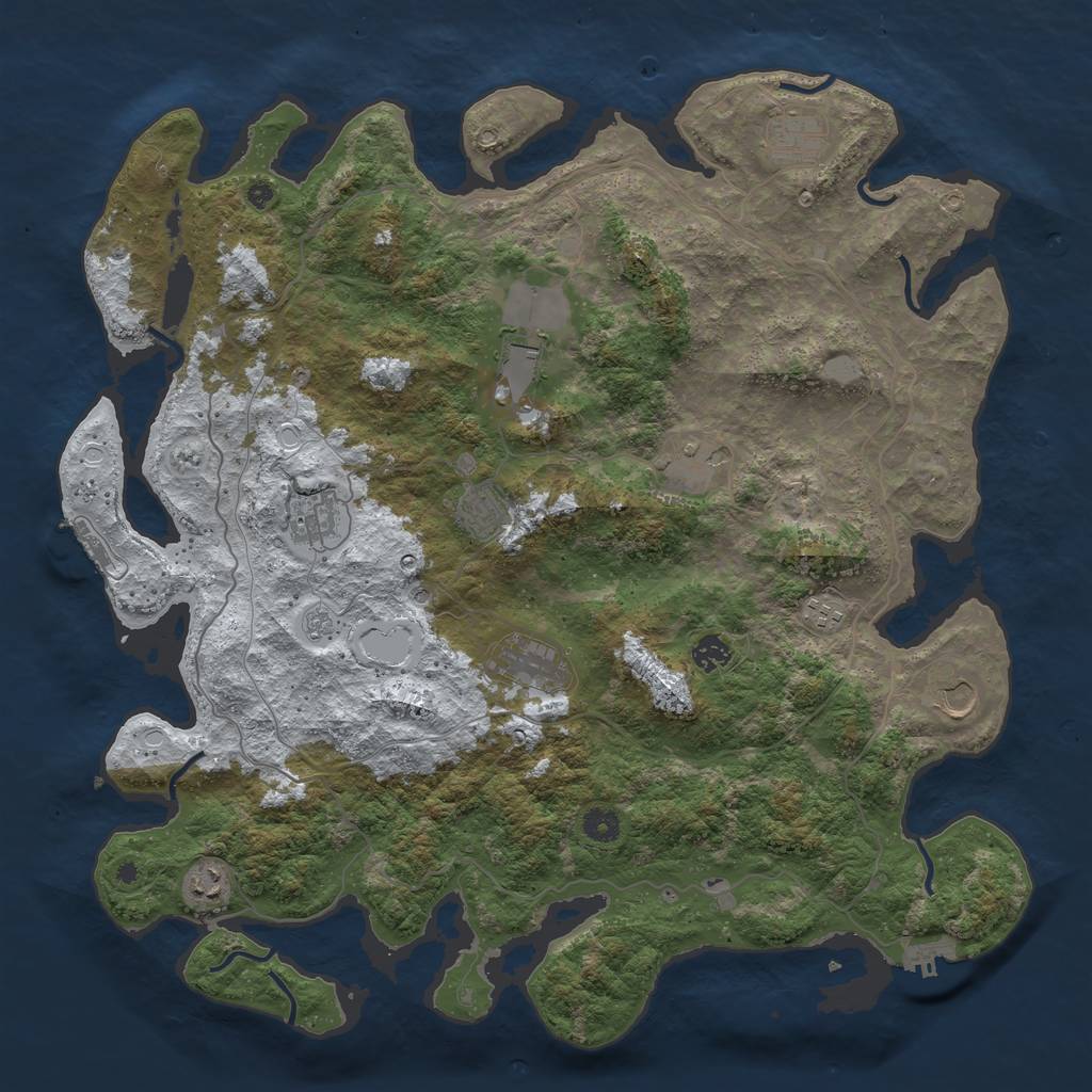 Rust Map: Procedural Map, Size: 4500, Seed: 1519337, 19 Monuments