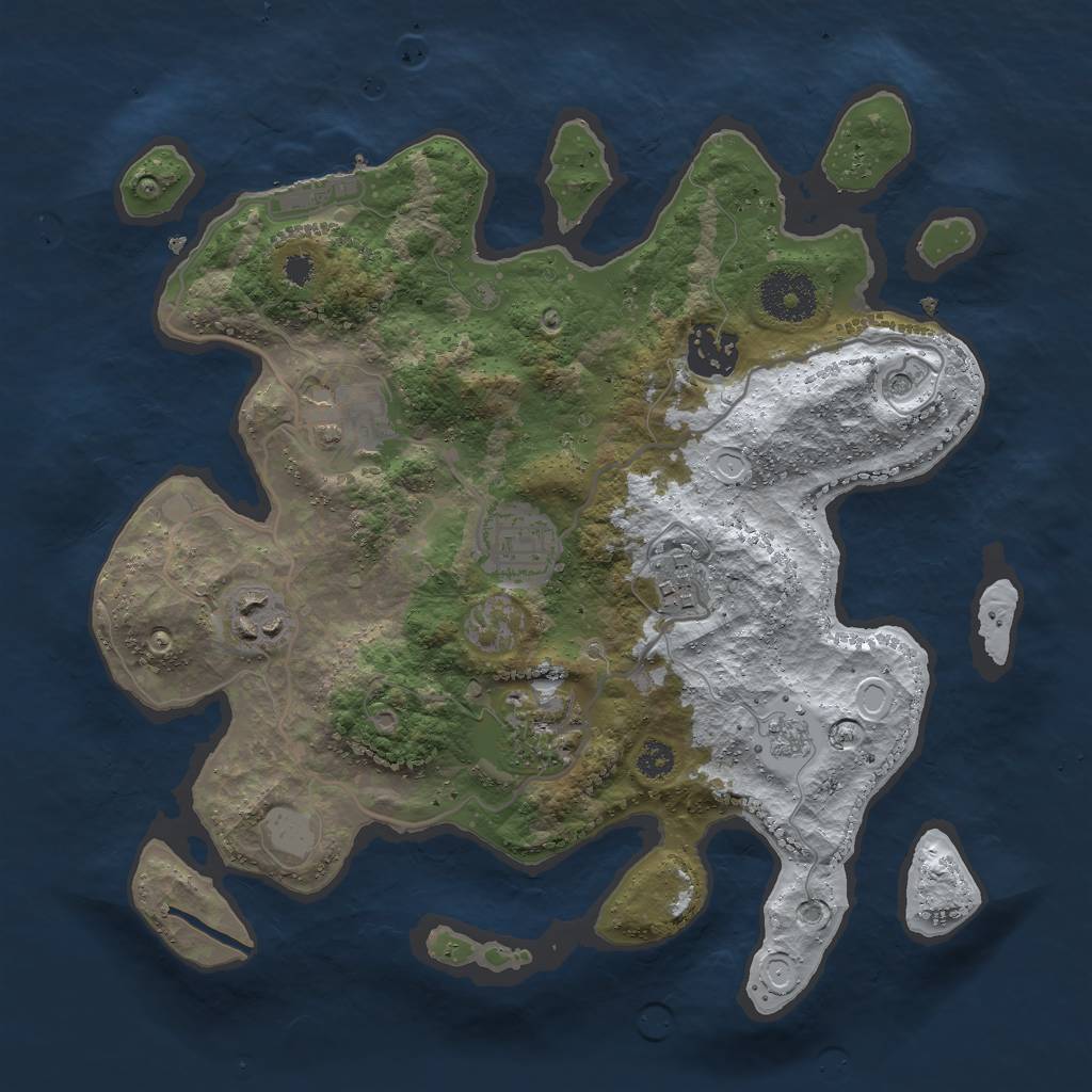 Rust Map: Procedural Map, Size: 3000, Seed: 148855979, 14 Monuments