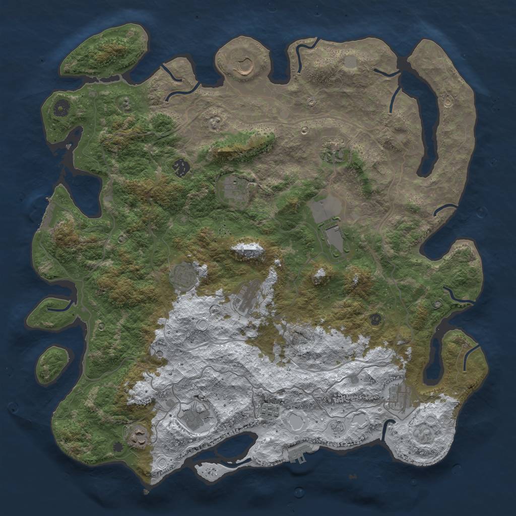 Rust Map: Procedural Map, Size: 4500, Seed: 1060368, 20 Monuments