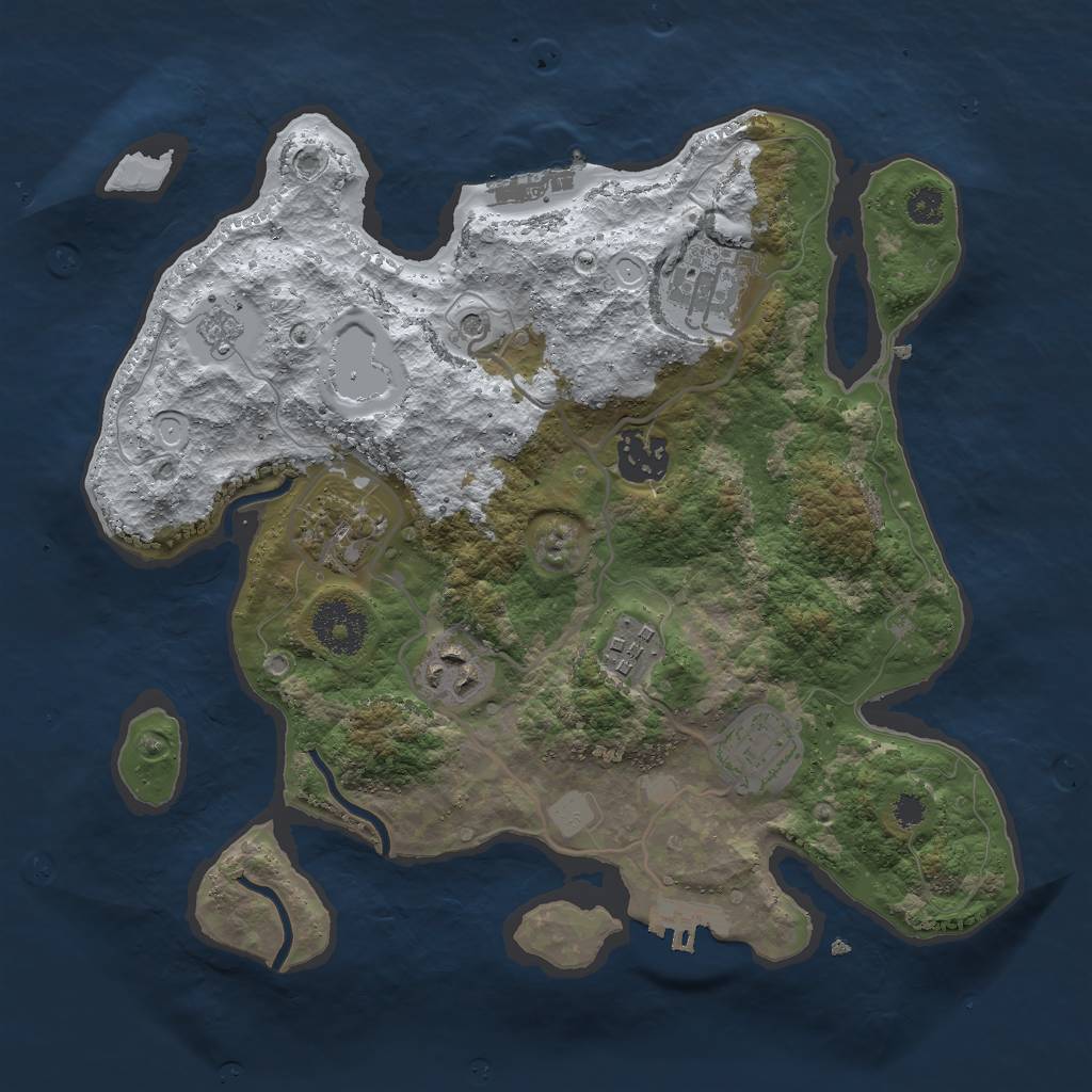 Rust Map: Procedural Map, Size: 3000, Seed: 429937584, 15 Monuments