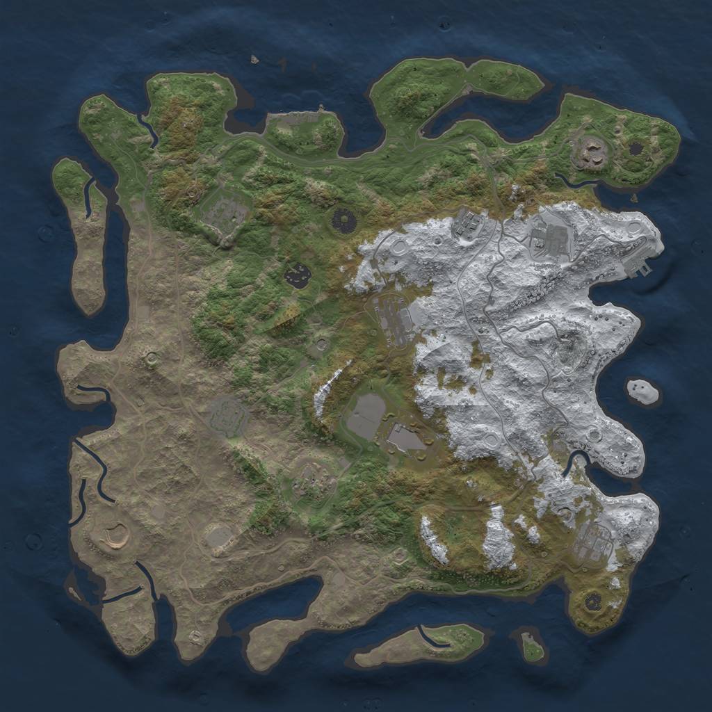Rust Map: Procedural Map, Size: 4250, Seed: 4512311, 19 Monuments