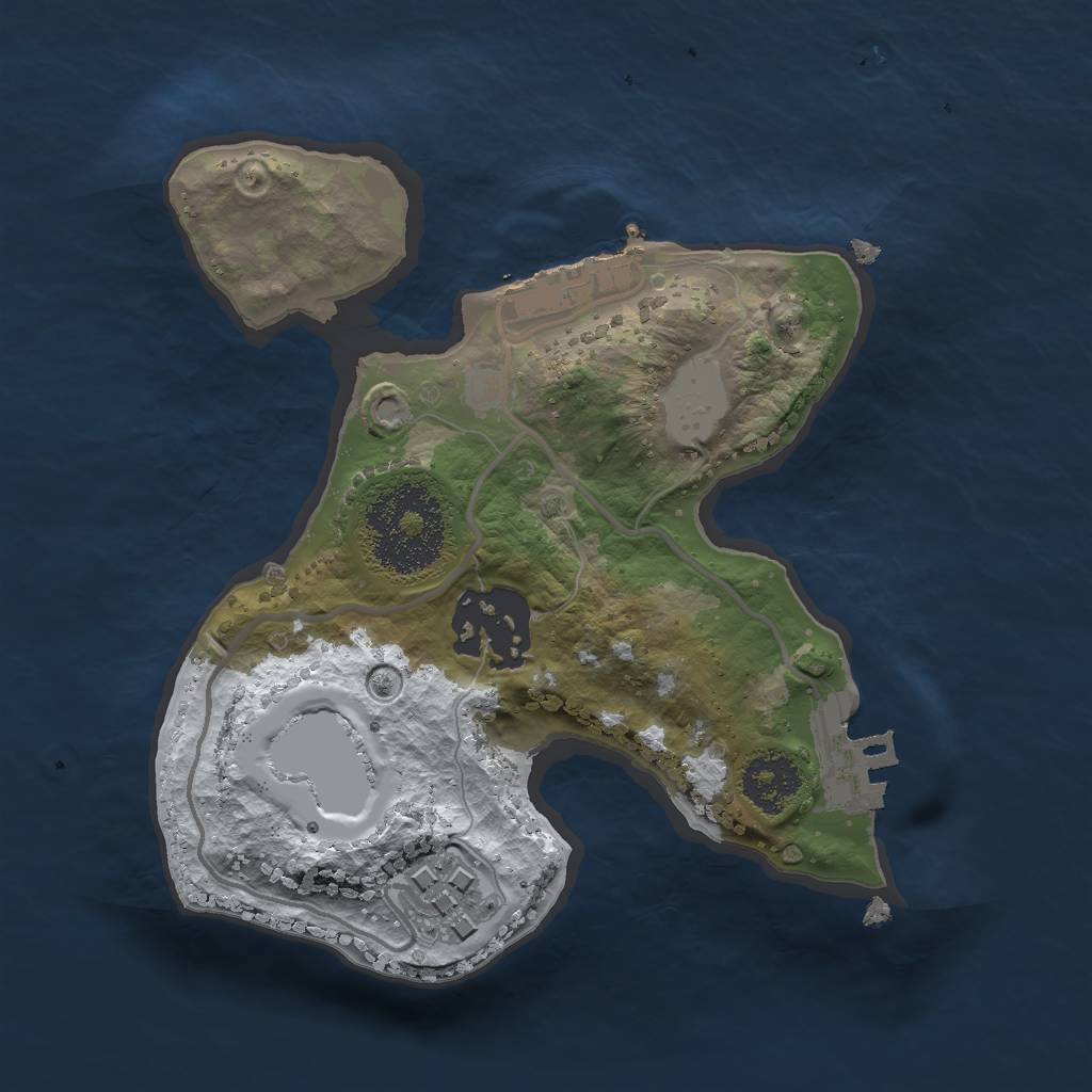 Rust Map: Procedural Map, Size: 1950, Seed: 2147483647, 9 Monuments