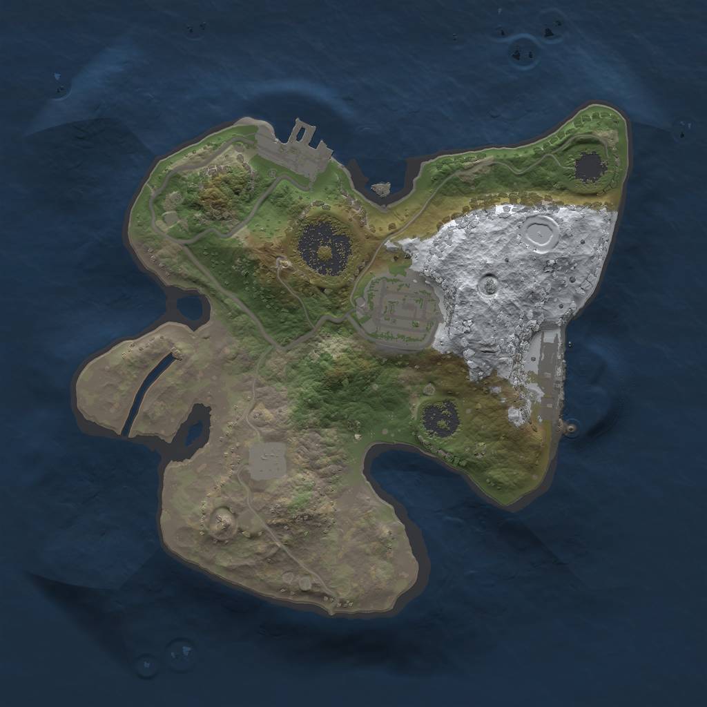 Rust Map: Procedural Map, Size: 2000, Seed: 62218, 8 Monuments