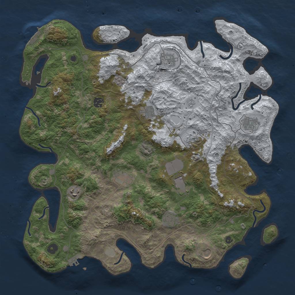 Rust Map: Procedural Map, Size: 4300, Seed: 4178468, 20 Monuments