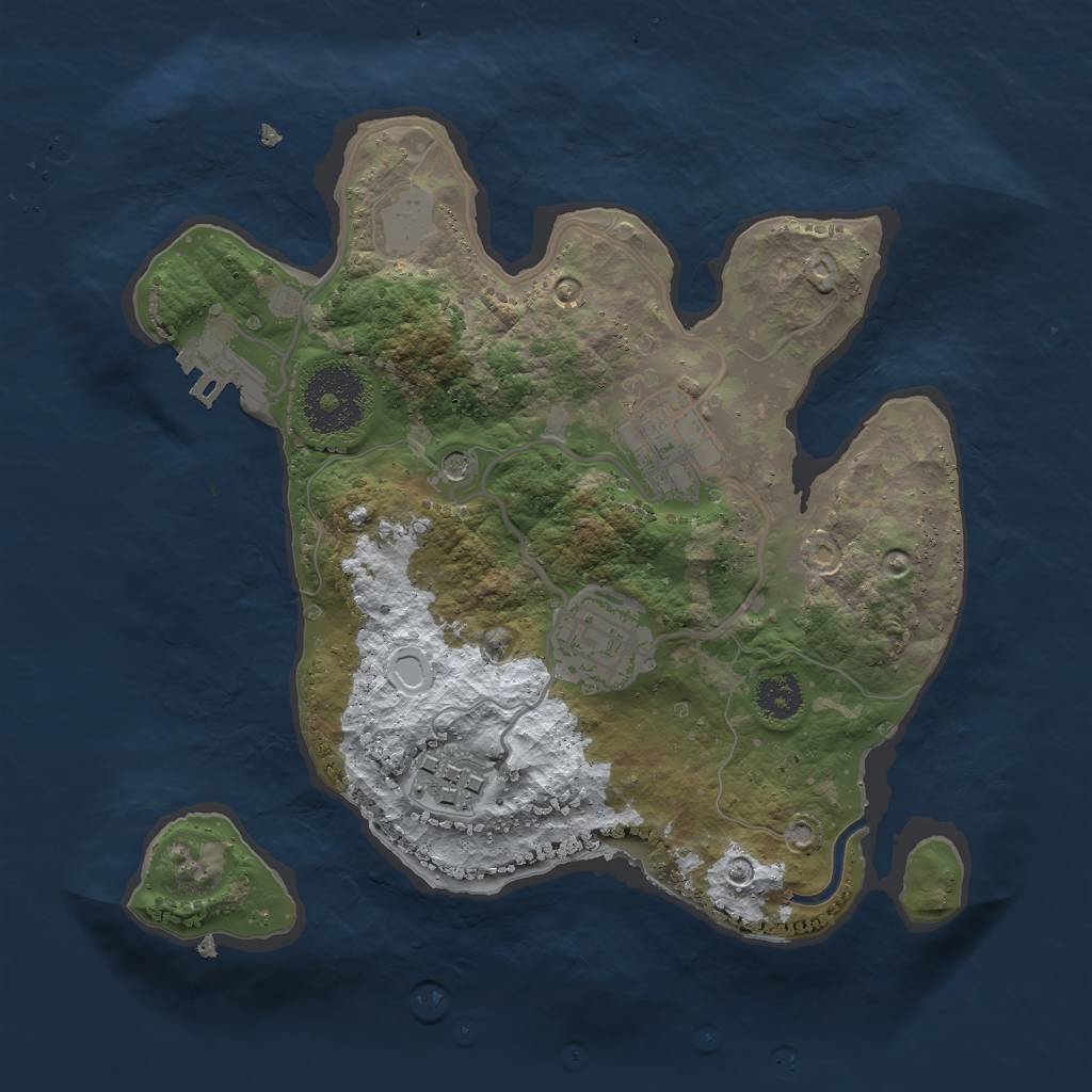 Rust Map: Procedural Map, Size: 2500, Seed: 98765, 10 Monuments