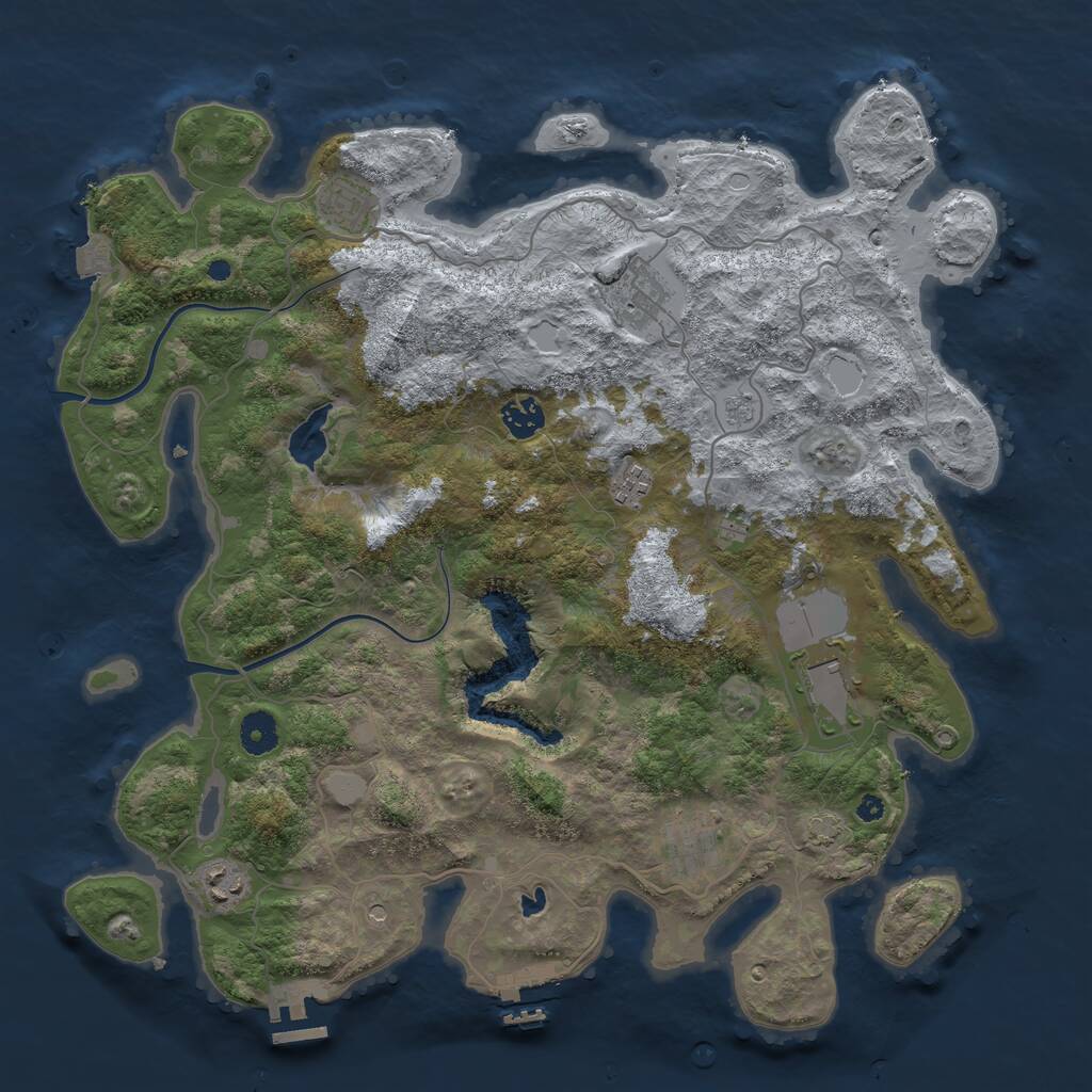 Rust Map: Procedural Map, Size: 4000, Seed: 36056, 13 Monuments