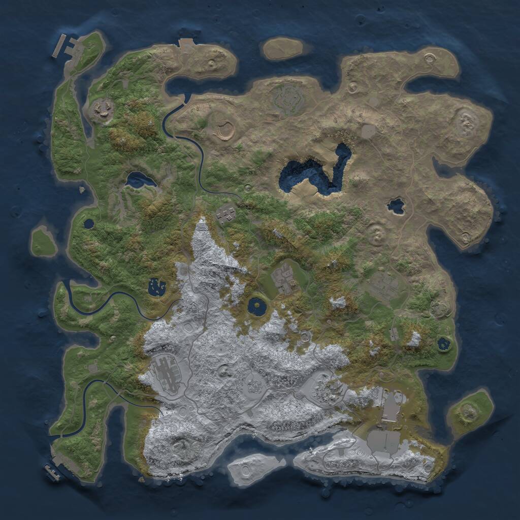 Rust Map: Procedural Map, Size: 4200, Seed: 31867991, 16 Monuments