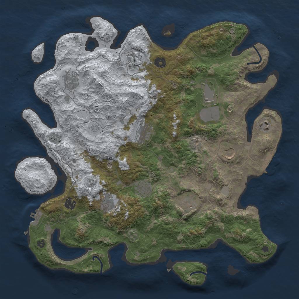 Rust Map: Procedural Map, Size: 3950, Seed: 1600766792, 20 Monuments