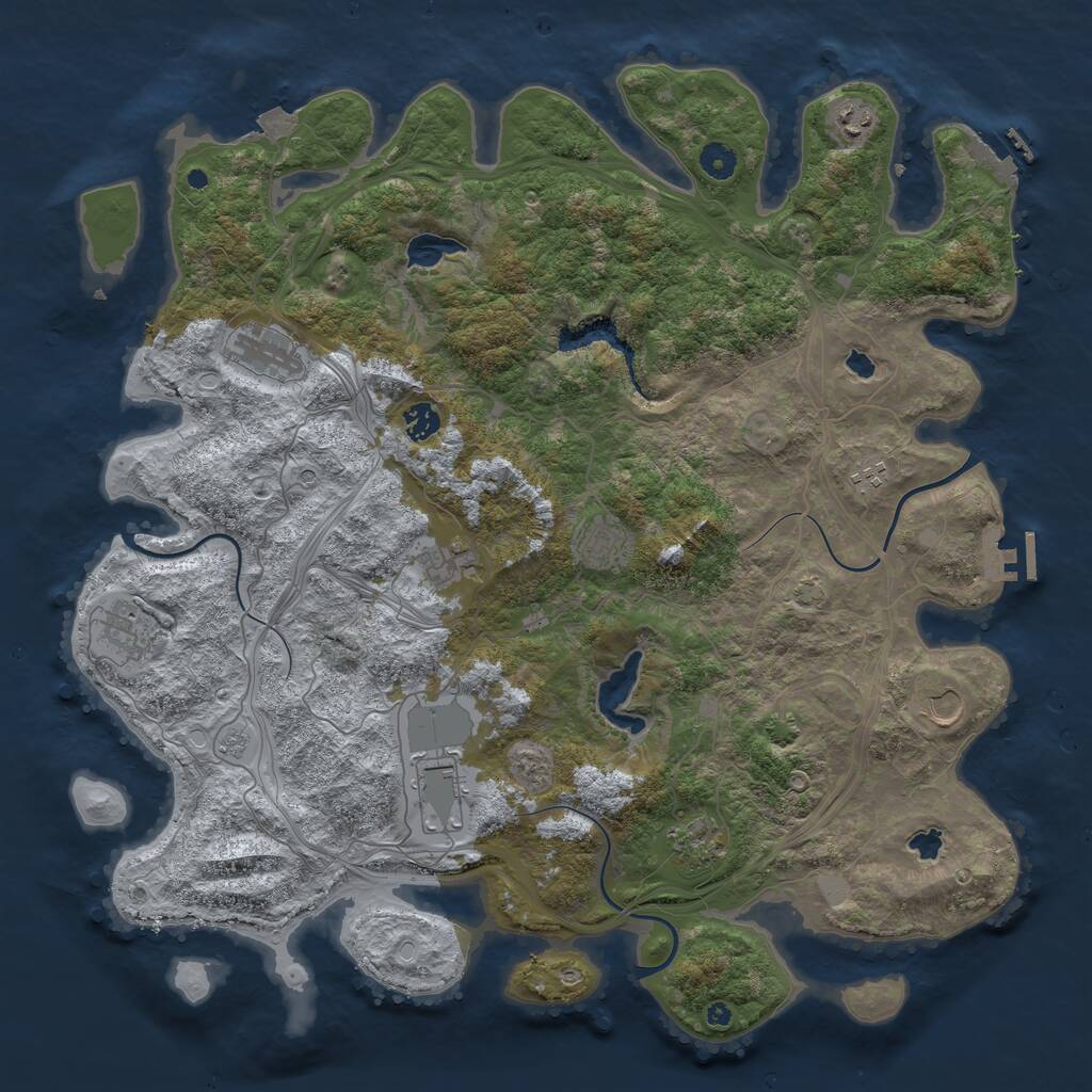 Rust Map: Procedural Map, Size: 4500, Seed: 4513446, 16 Monuments